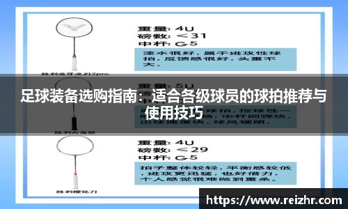 足球装备选购指南：适合各级球员的球拍推荐与使用技巧
